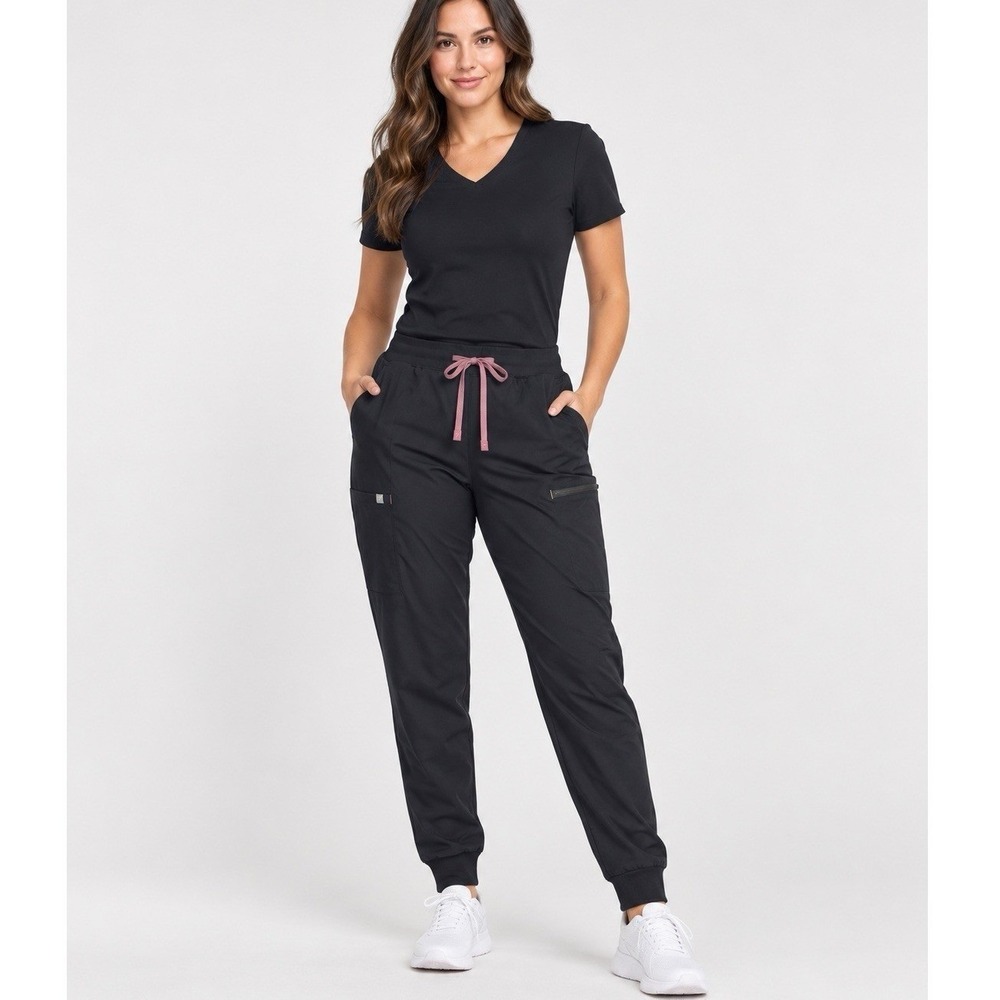 Fabletics Scrub Jogger Pants Women's XL Black Cargo Drawstring Medical Uniform